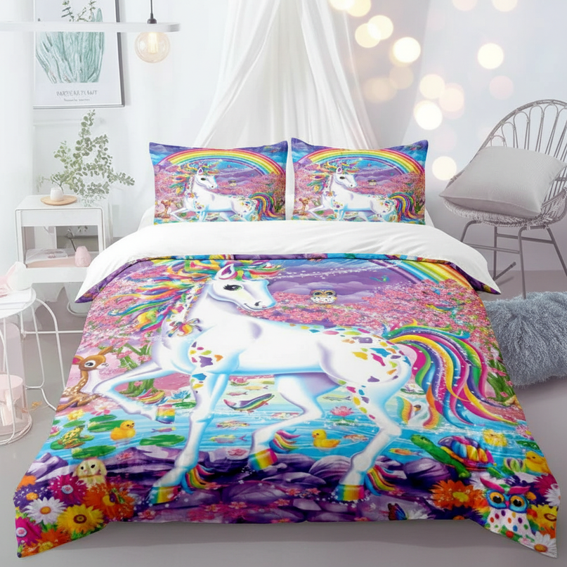 rainbow garden magical unicorn bedding - lifestyle