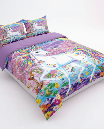 rainbow garden magical unicorn bedding - white-bg