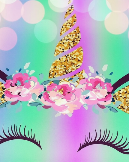 rainbow gradient unicorn bedding - detail