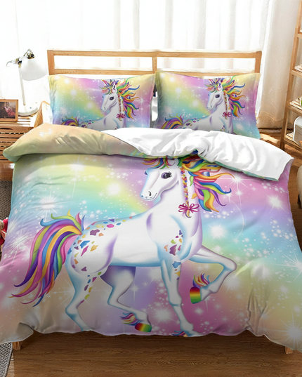 rainbow mama baby unicorn bedding - lifestyle