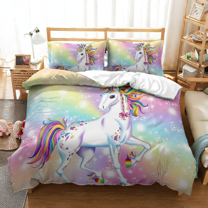 rainbow mama baby unicorn bedding - lifestyle