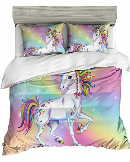 rainbow mama baby unicorn bedding - white-bg