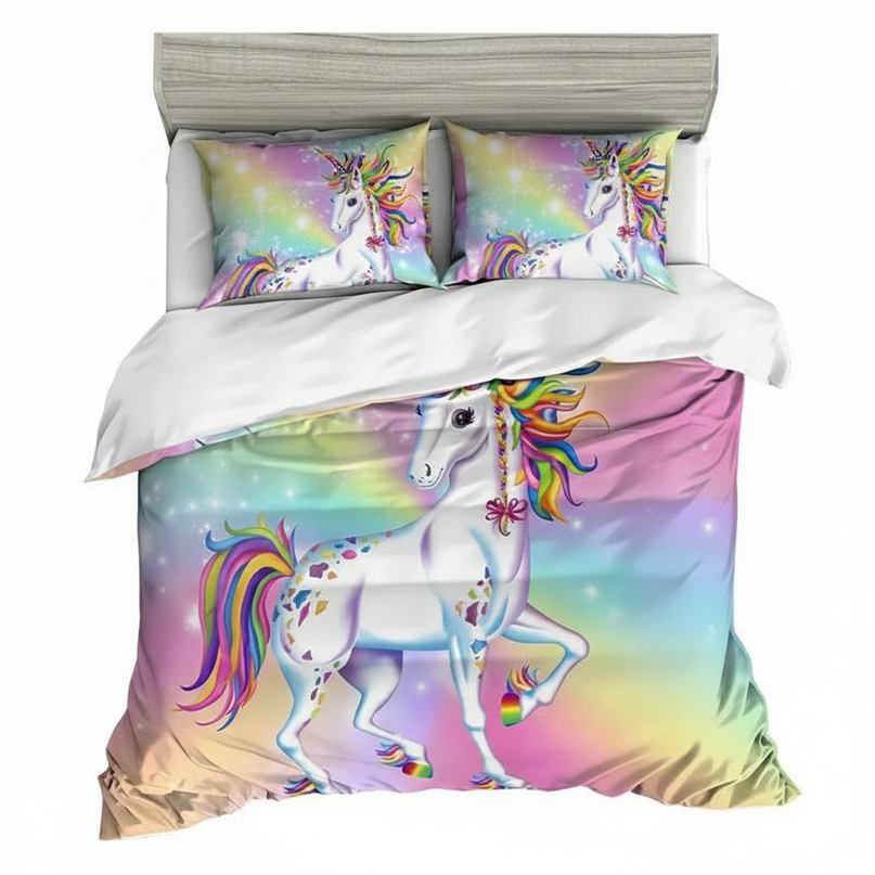 rainbow mama baby unicorn bedding - white-bg