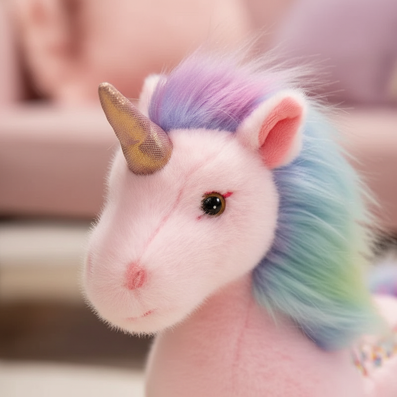 rainbow plush unicorn - detail