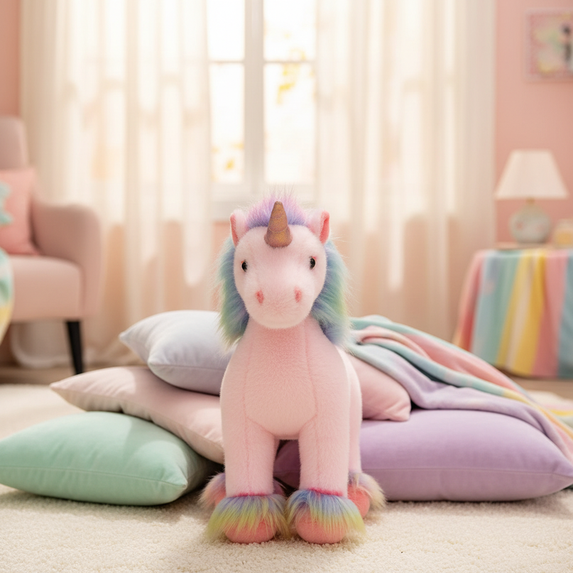 rainbow plush unicorn - lifestyle