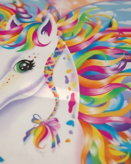 rainbow portrait sparkle unicorn bedding - detail