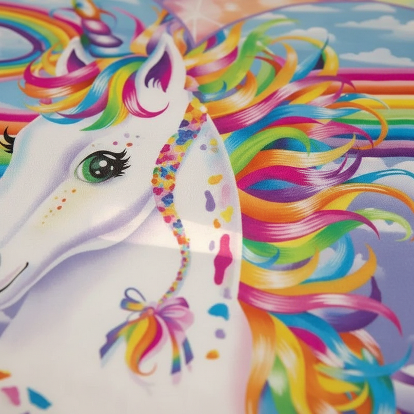 rainbow portrait sparkle unicorn bedding - detail