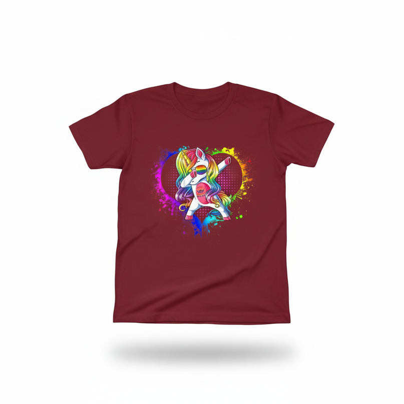rainbow pride unicorn shirt - white-bg