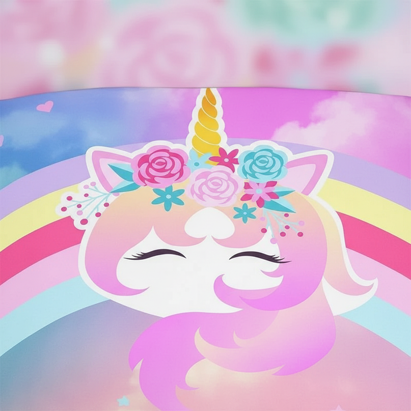 rainbow rose unicorn bedding - detail