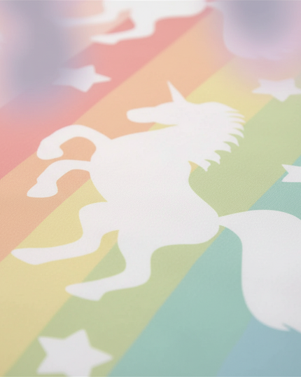 rainbow stripe silhouette unicorn bedding - detail