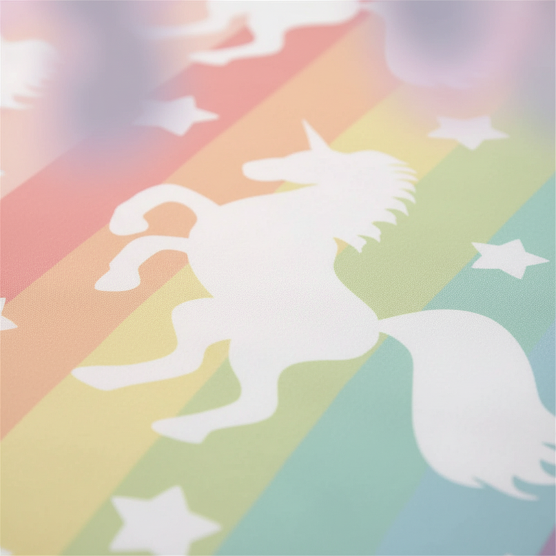 rainbow stripe silhouette unicorn bedding - detail