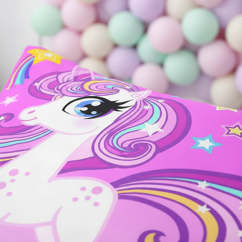rainbow swirl unicorn bedding - detail