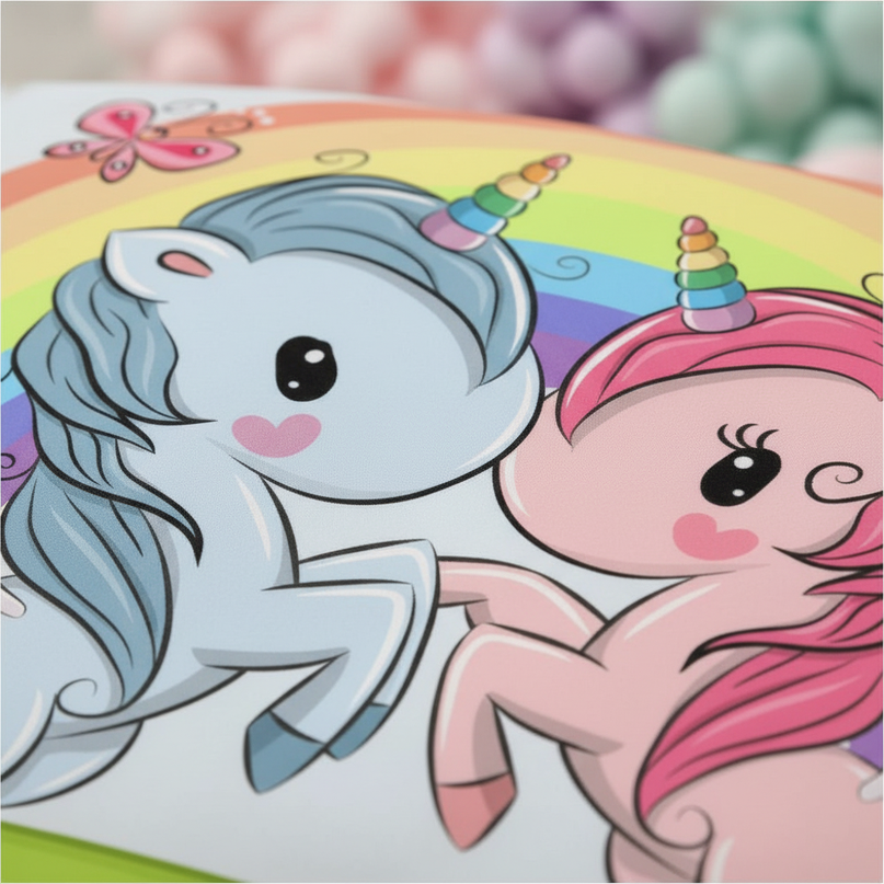 rainbow twin pegasus unicorn bedding - detail