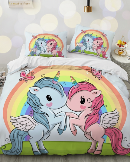 rainbow twin pegasus unicorn bedding - lifestyle