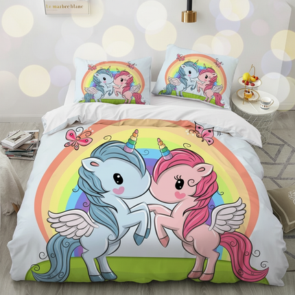 rainbow twin pegasus unicorn bedding - lifestyle