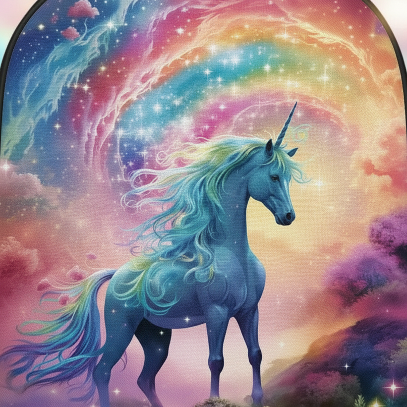 rainbow unicorn backpack - detail