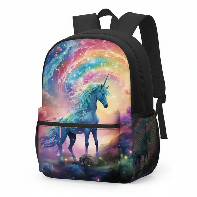 rainbow unicorn backpack - white-bg