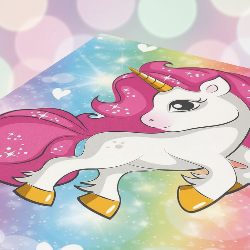 rainbow unicorn bed sheet set - detail