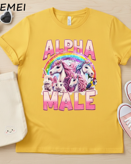 rainbow unicorn birthday shirt - flat-lay
