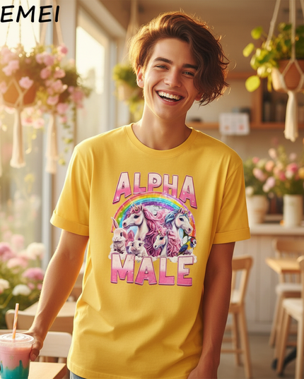 rainbow unicorn birthday shirt - in-use