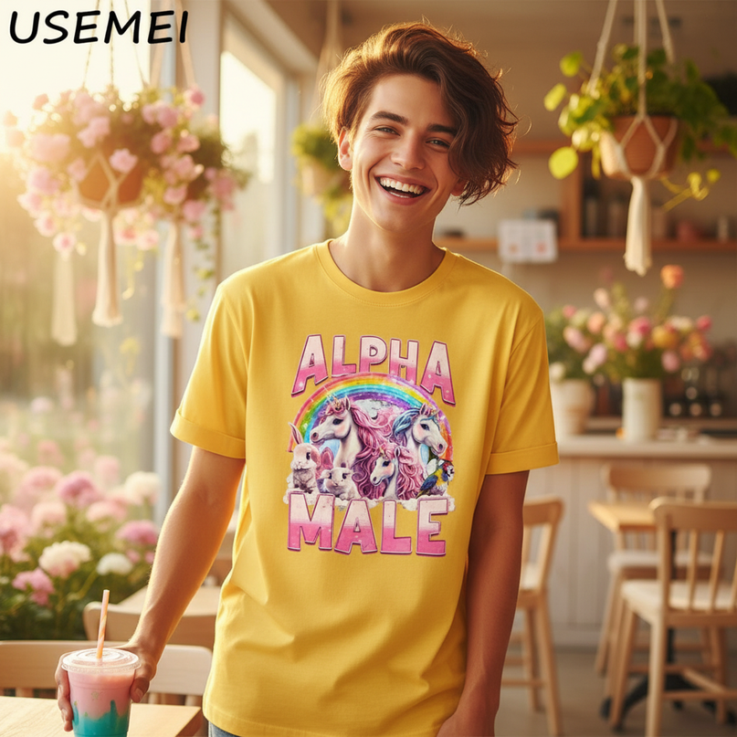 rainbow unicorn birthday shirt - in-use