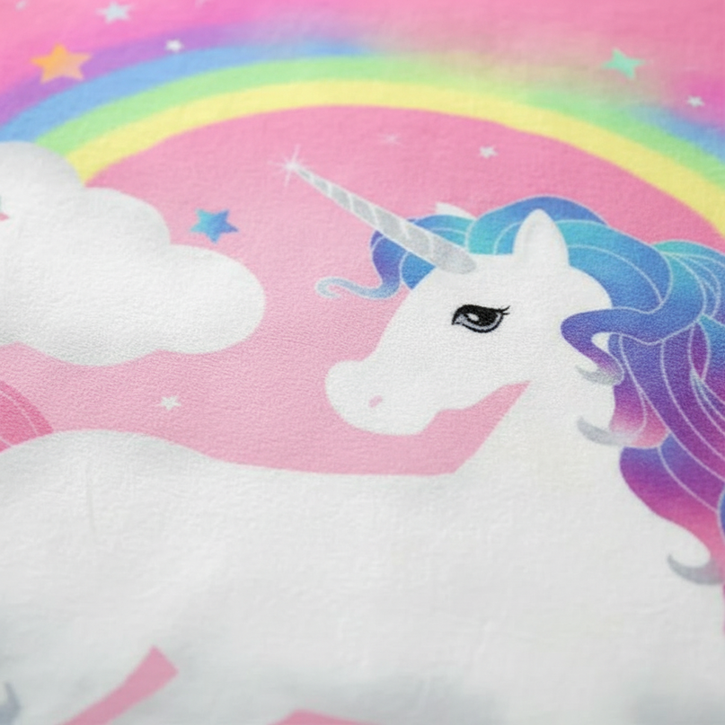 rainbow unicorn blanket - detail