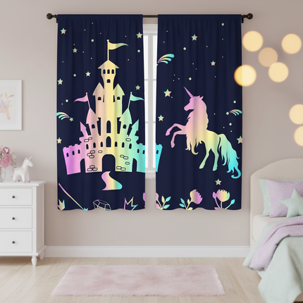 rainbow unicorn curtains - lifestyle