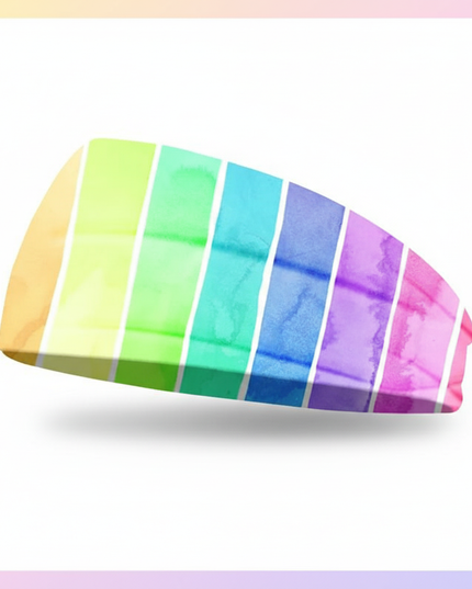 rainbow unicorn elastic headband - white-bg
