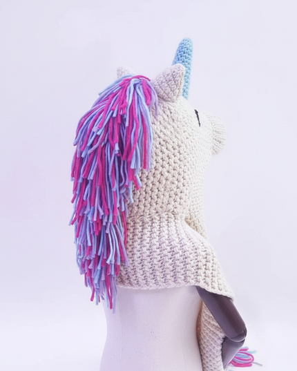 rainbow unicorn hat - white-bg