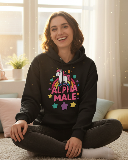 rainbow unicorn hoodie - in-use