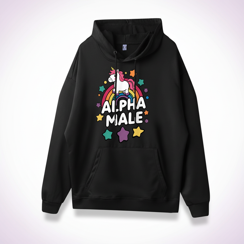 rainbow unicorn hoodie - white-bg