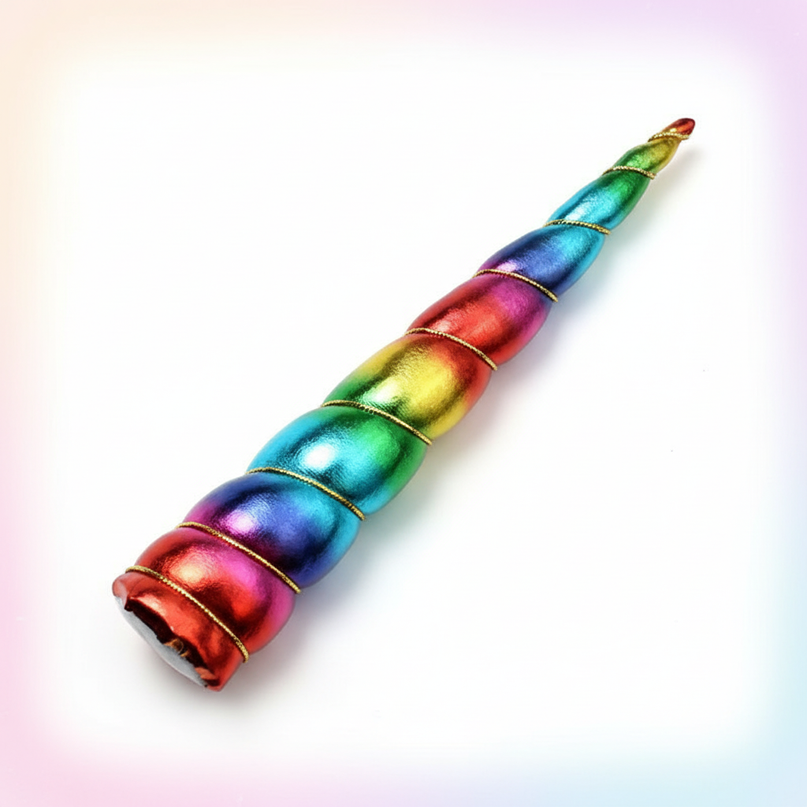 rainbow unicorn horn cosplay prop - white-bg