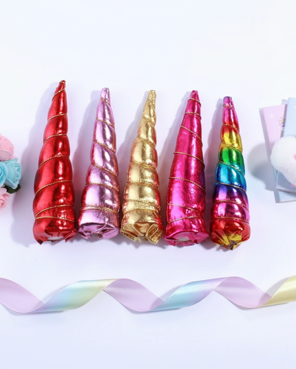 rainbow unicorn horn craft - flat-lay