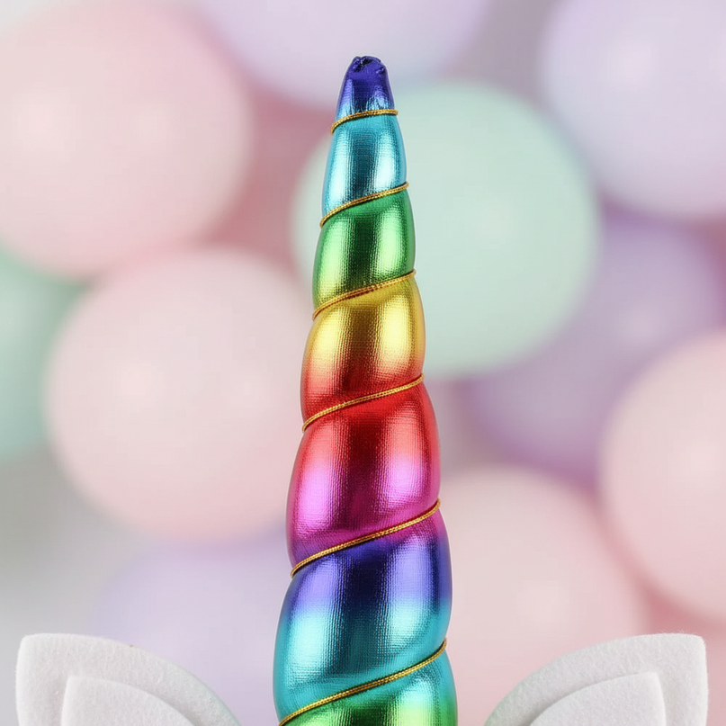 rainbow unicorn horn headband 1 - detail