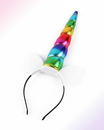rainbow unicorn horn headband 1 - white-bg