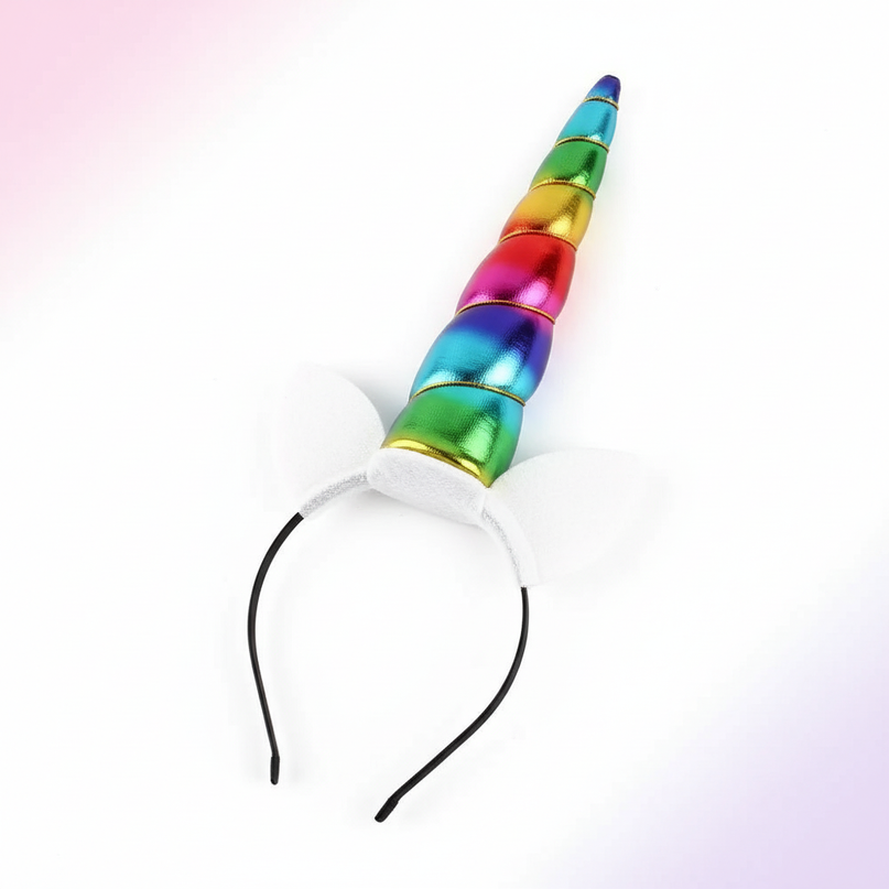 rainbow unicorn horn headband 1 - white-bg
