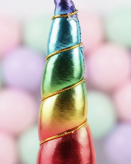 rainbow unicorn horn party pack - detail