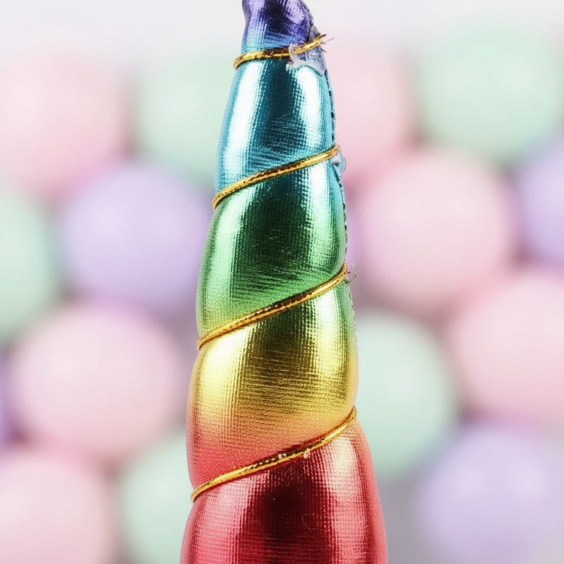 rainbow unicorn horn party pack - detail