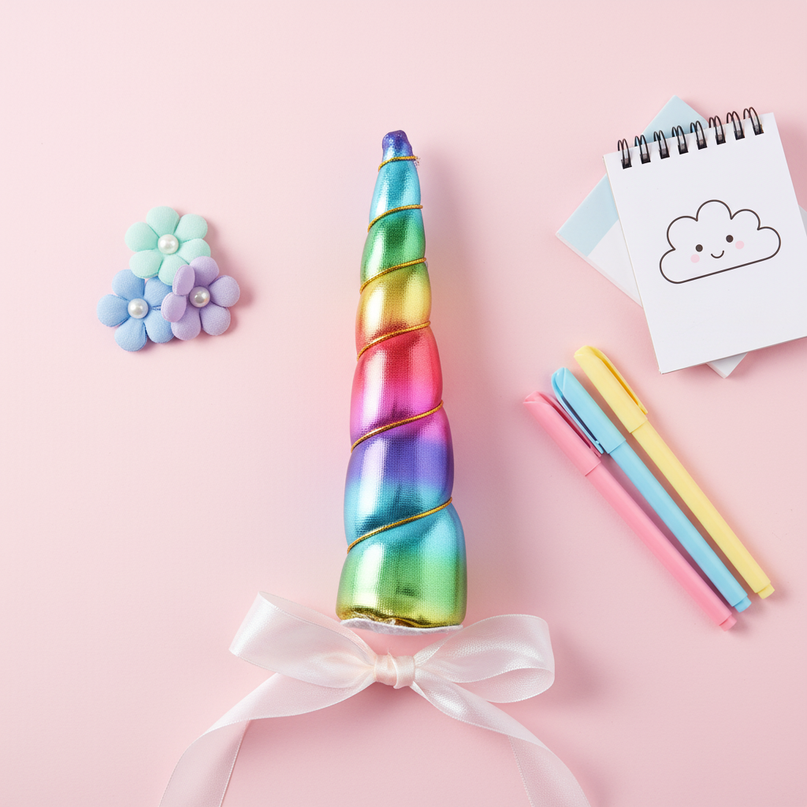 rainbow unicorn horn party pack - flat-lay