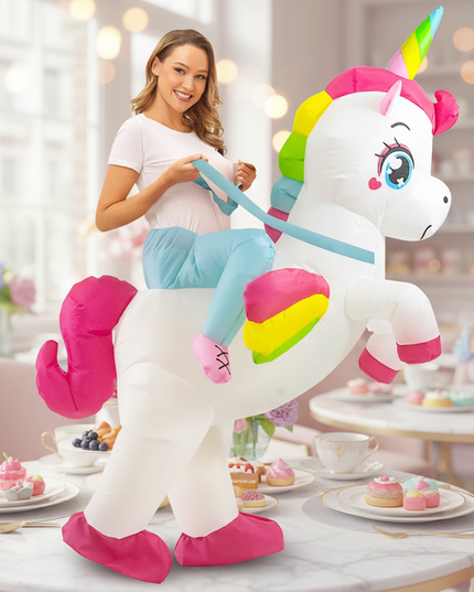 rainbow unicorn inflatable costume - lifestyle