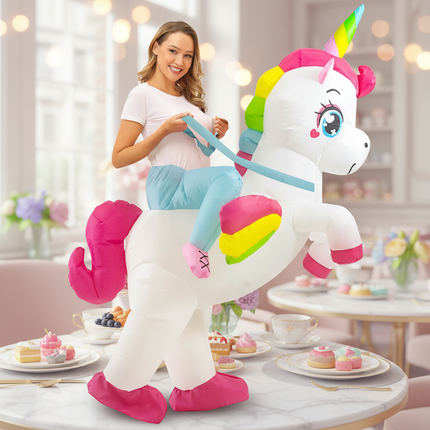 rainbow unicorn inflatable costume - lifestyle