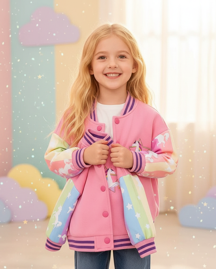 rainbow unicorn jacket - in-use