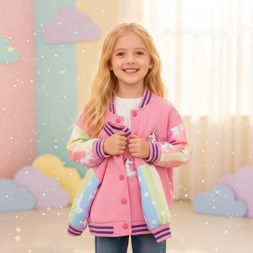 rainbow unicorn jacket - in-use