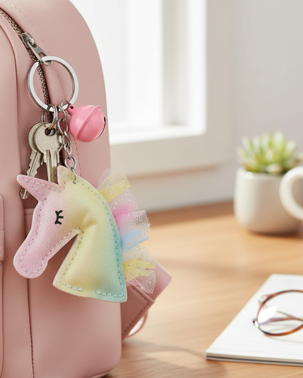 rainbow unicorn keychain - lifestyle