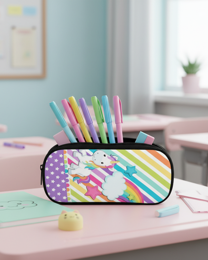 rainbow unicorn pencil case - lifestyle