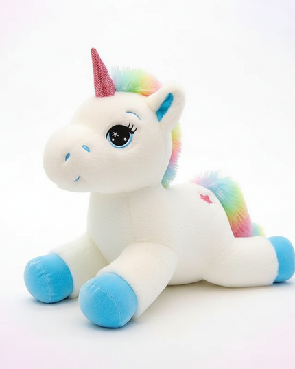 rainbow unicorn plush animal - white-bg