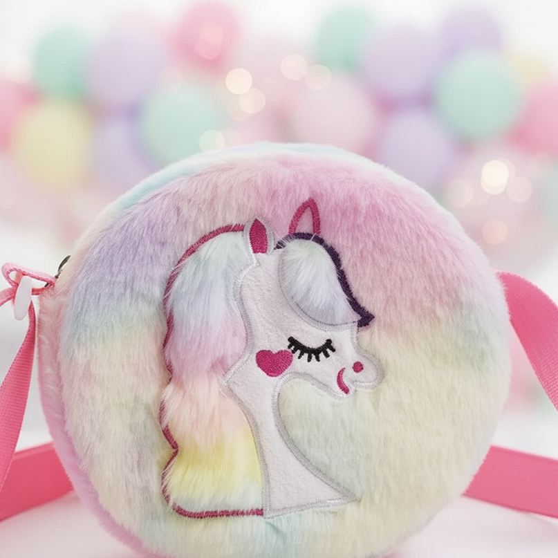rainbow unicorn purse - detail