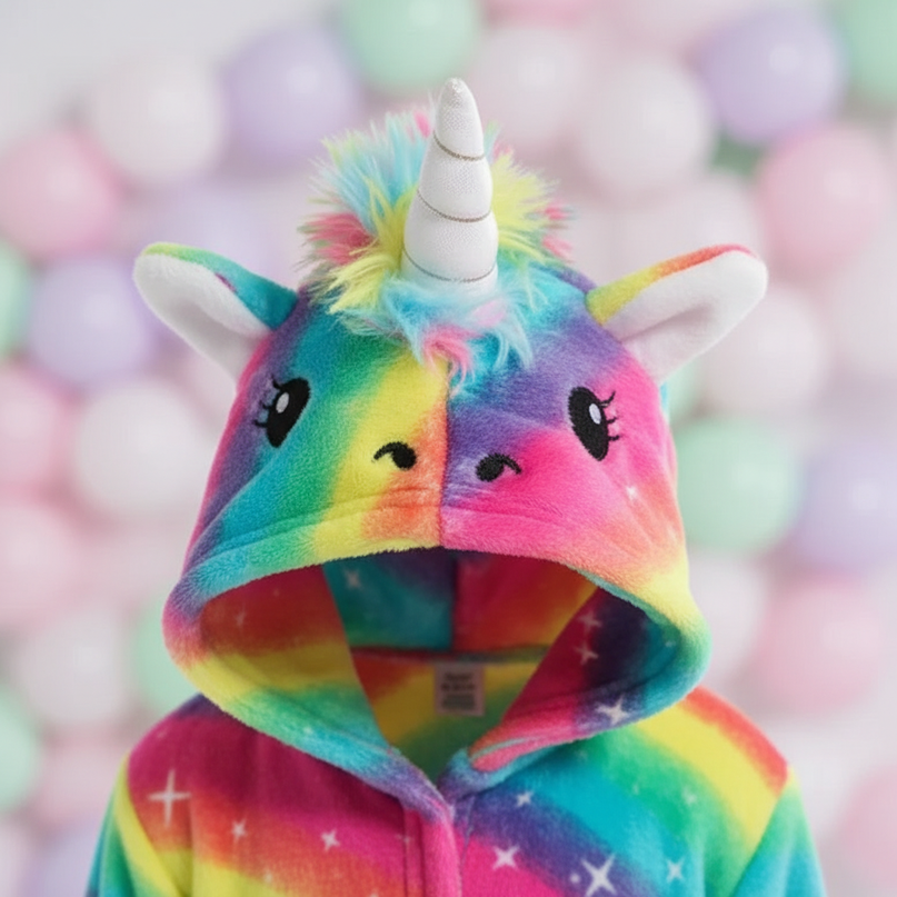 rainbow unicorn robe - detail