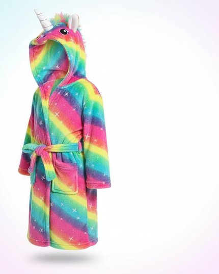 rainbow unicorn robe - white-bg