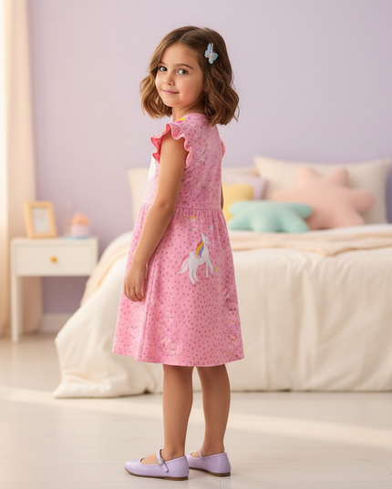 rainbow unicorn sleeveless dress - back